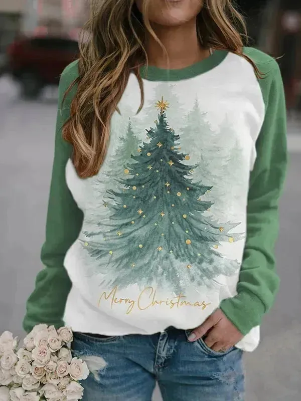 Christmas Tree 3D Digital Printing Women's Pullover Sweatshirt