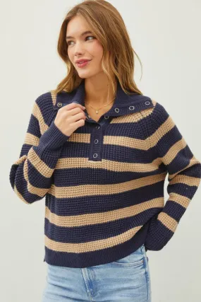 Chunky Striped Collared Pullovers - 2 Colors!