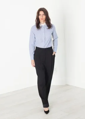 Contrast Cuff Pant in Black