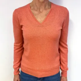 Coral Cashmere V-Neck Jumper Medium