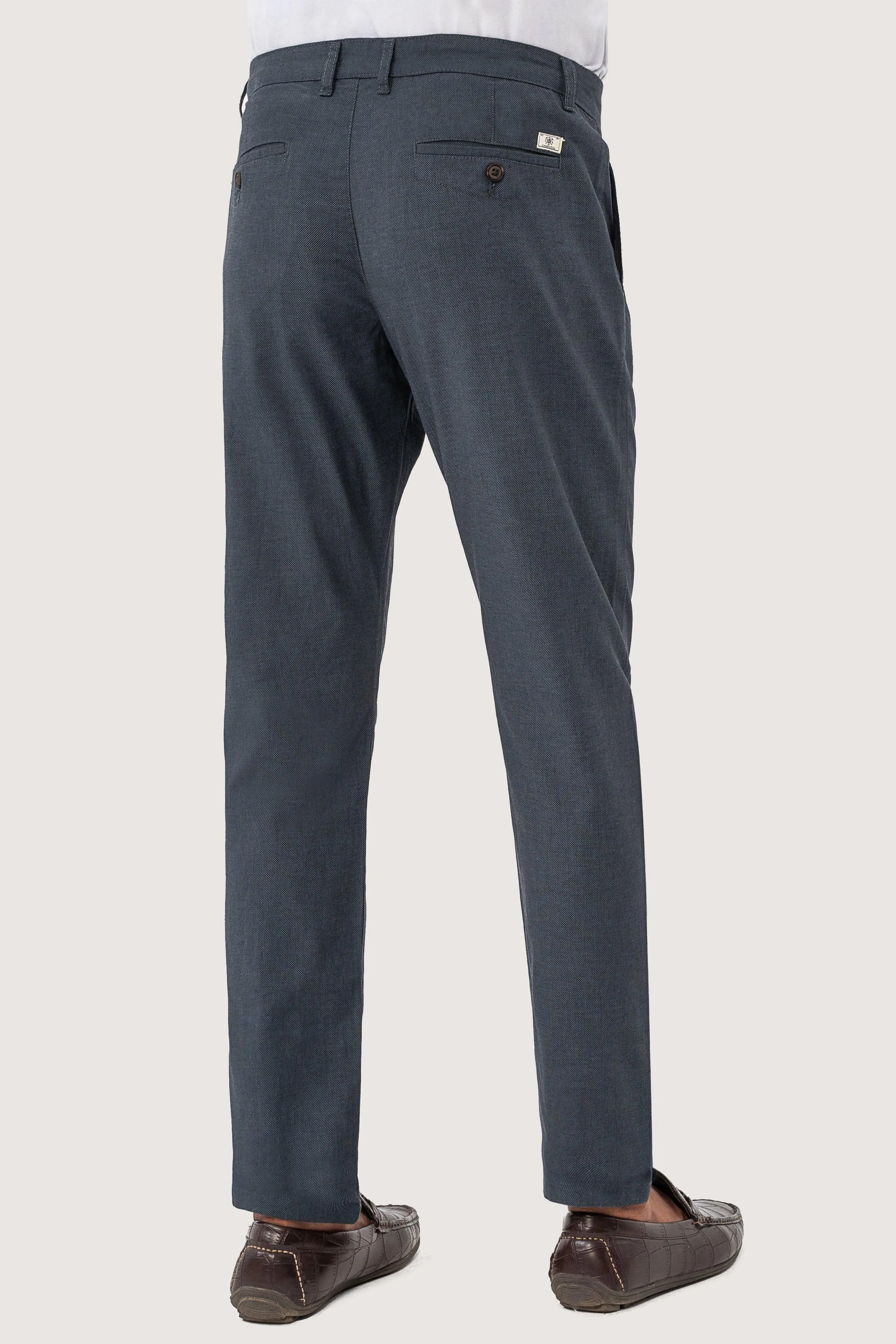 CROSS POCKET SELF TEXTURED PANT NAVY BLACK