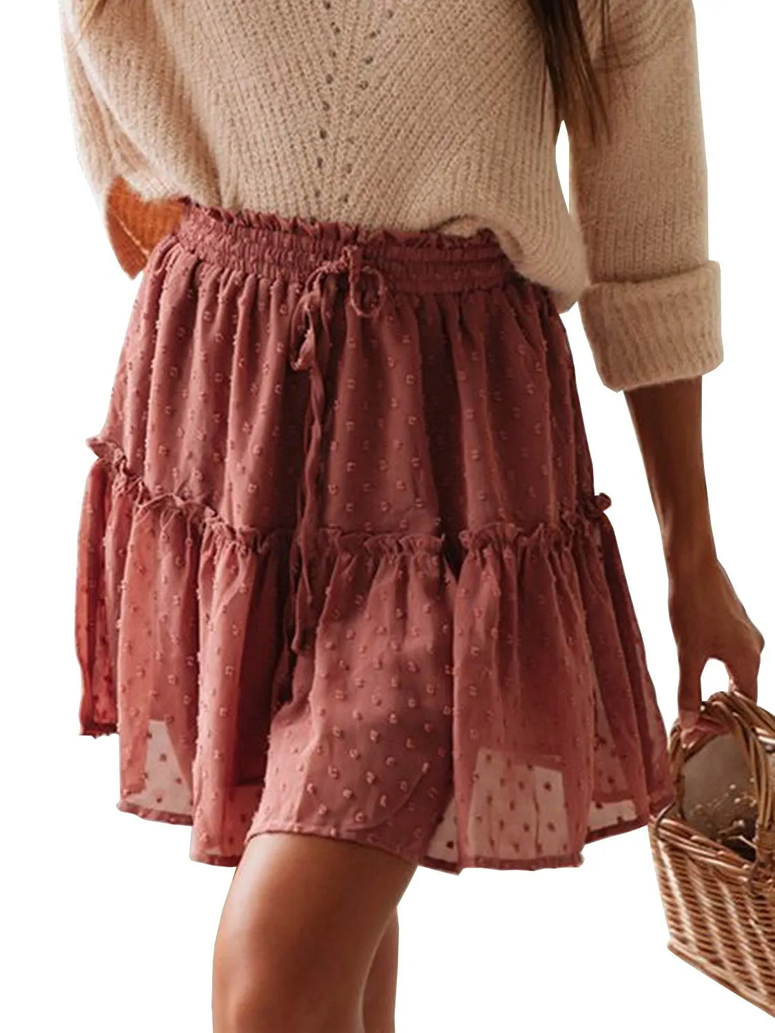 Cute A-Line Pleated Ruffle Skirt