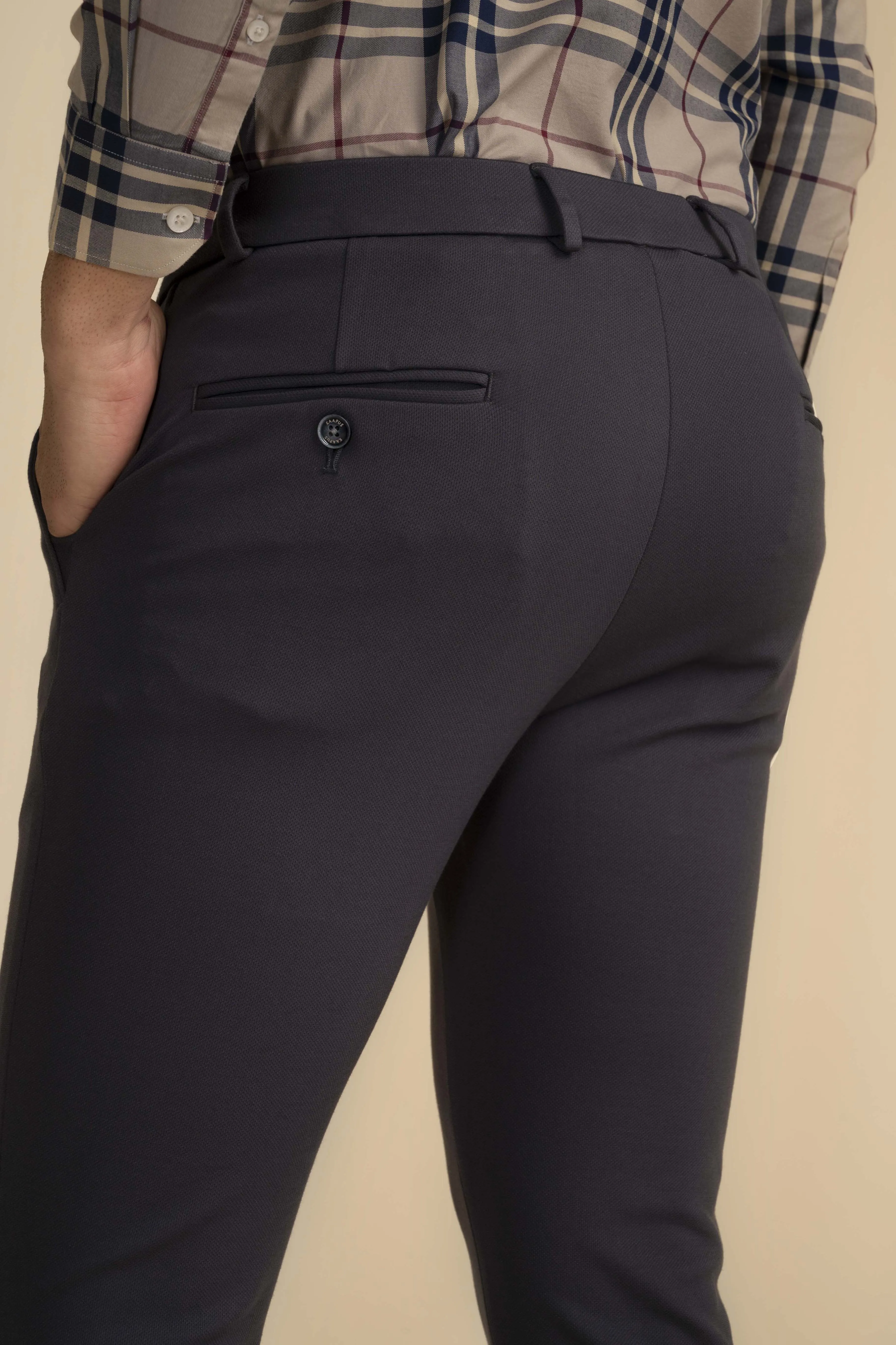 Dark Grey Zipper Pants - 4 way Jet-Setter