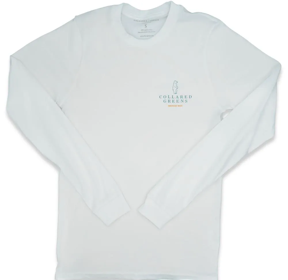 Deep Woods Angler: Long Sleeve T-Shirt - White