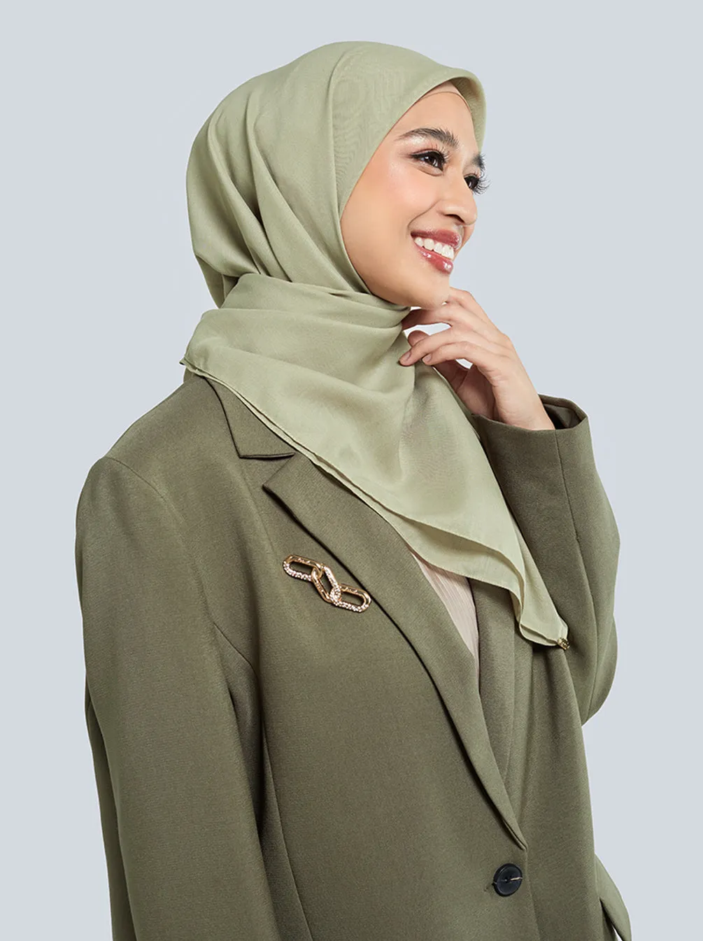 DELICATE PARIS SCARF PLAIN GREENTEA