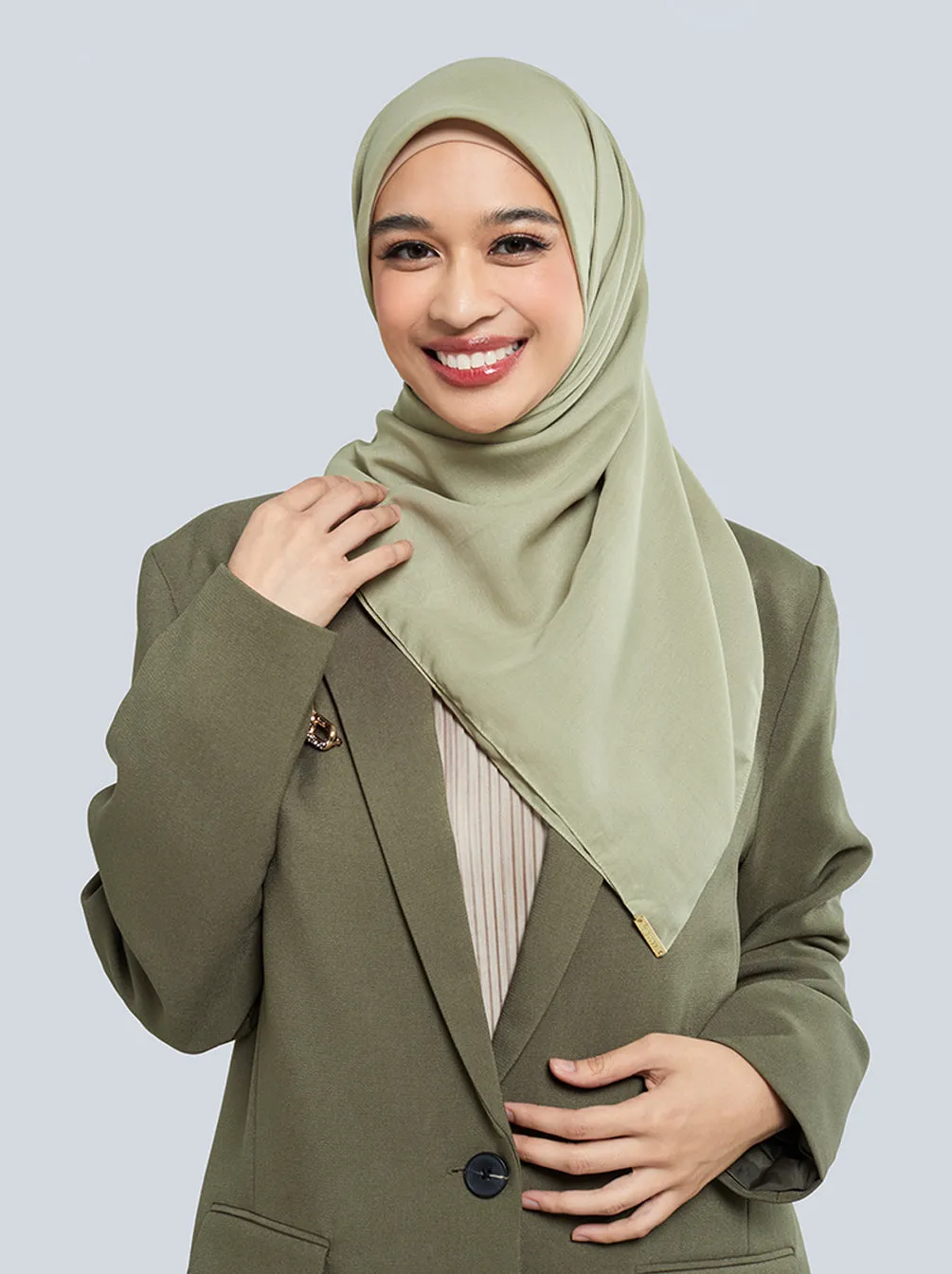 DELICATE PARIS SCARF PLAIN GREENTEA