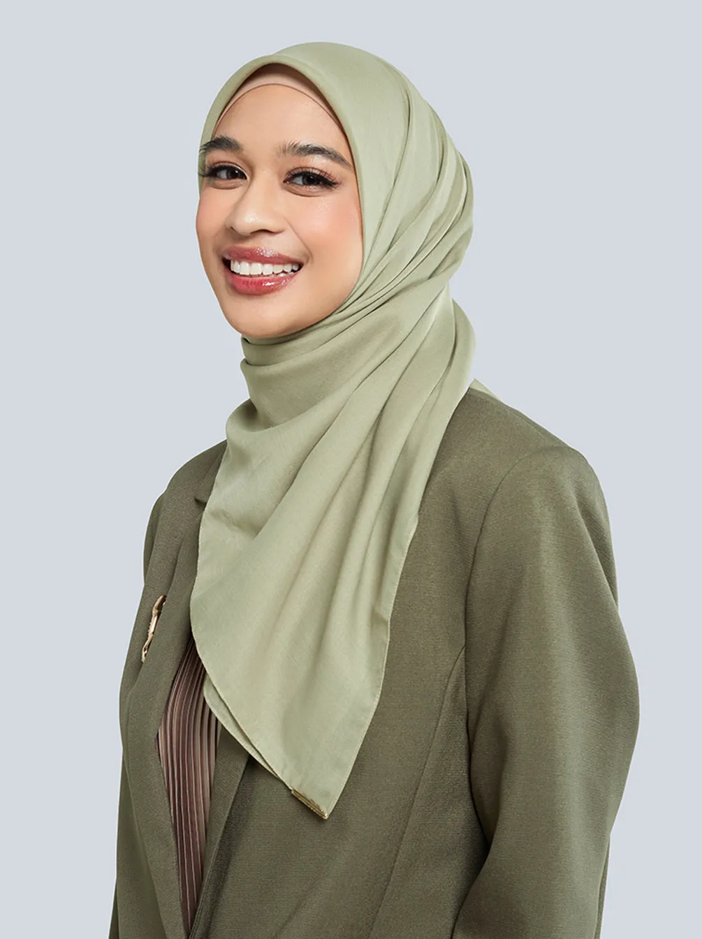 DELICATE PARIS SCARF PLAIN GREENTEA