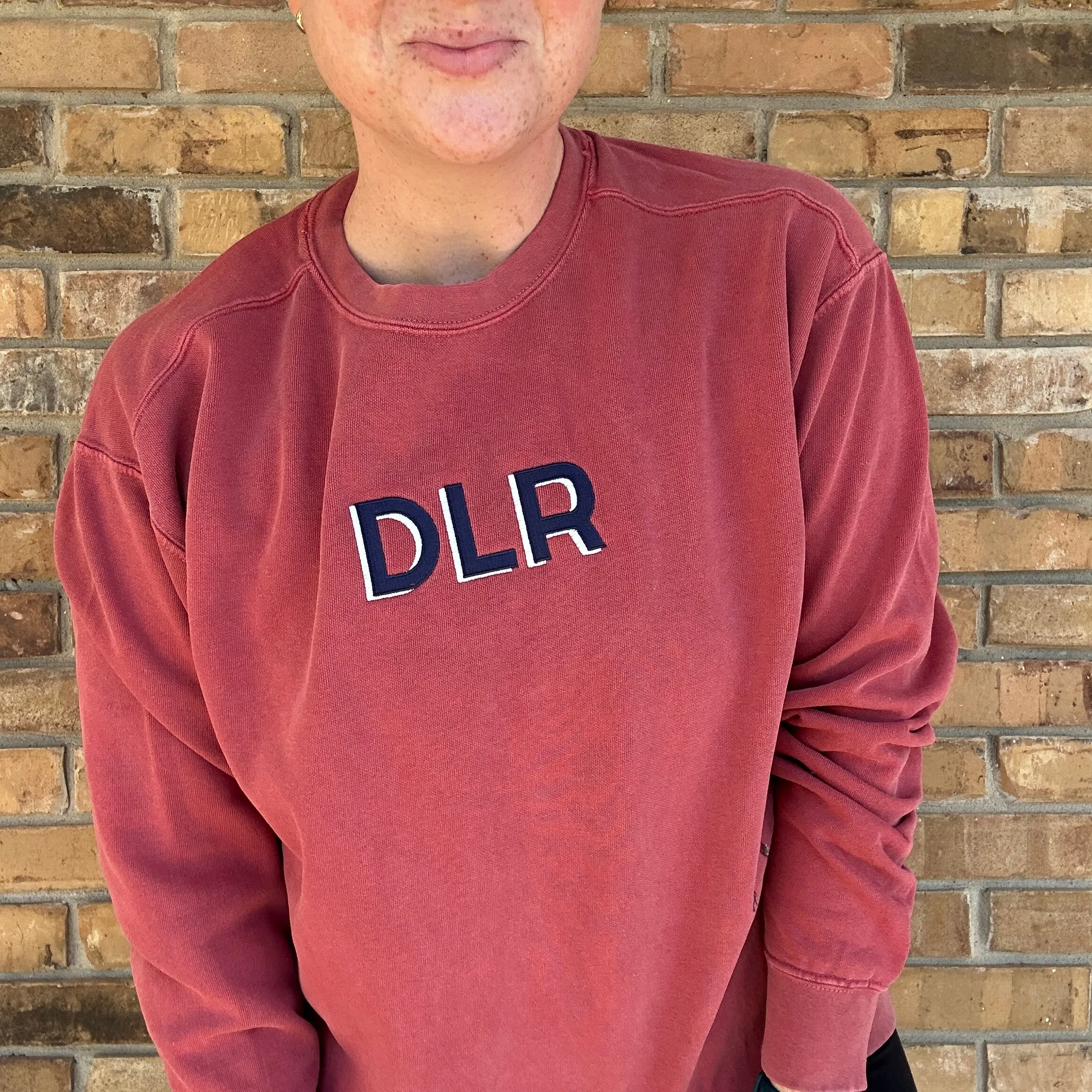 DLR on Crimson Sweatshirt