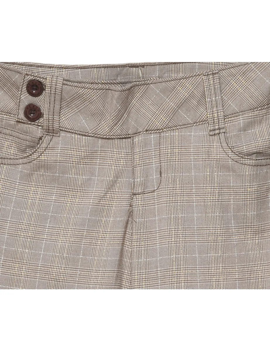 Dogtooth Checks Flared Trousers - W32 L33