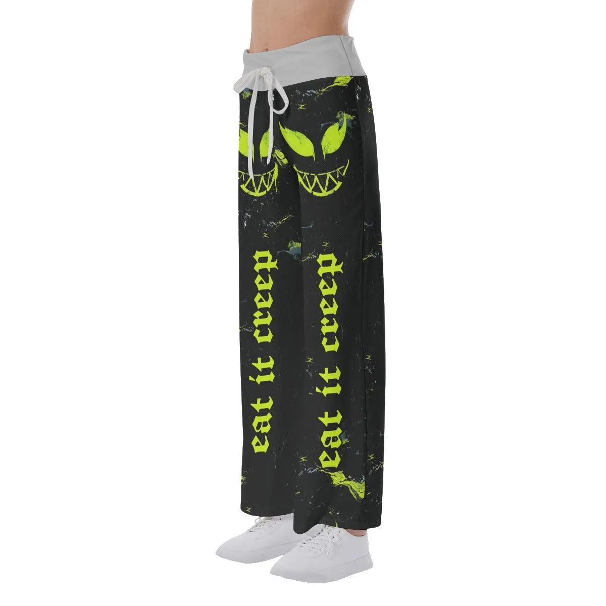 Eat It Creep Skull Smile High-waisted Straight-leg Trousers