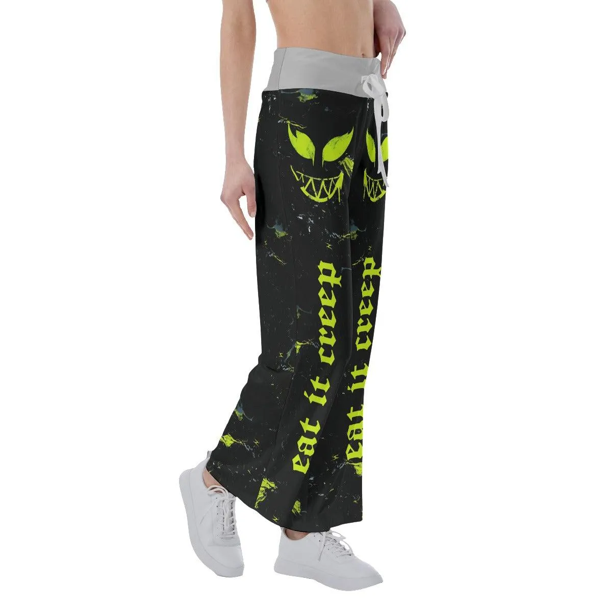 Eat It Creep Skull Smile High-waisted Straight-leg Trousers