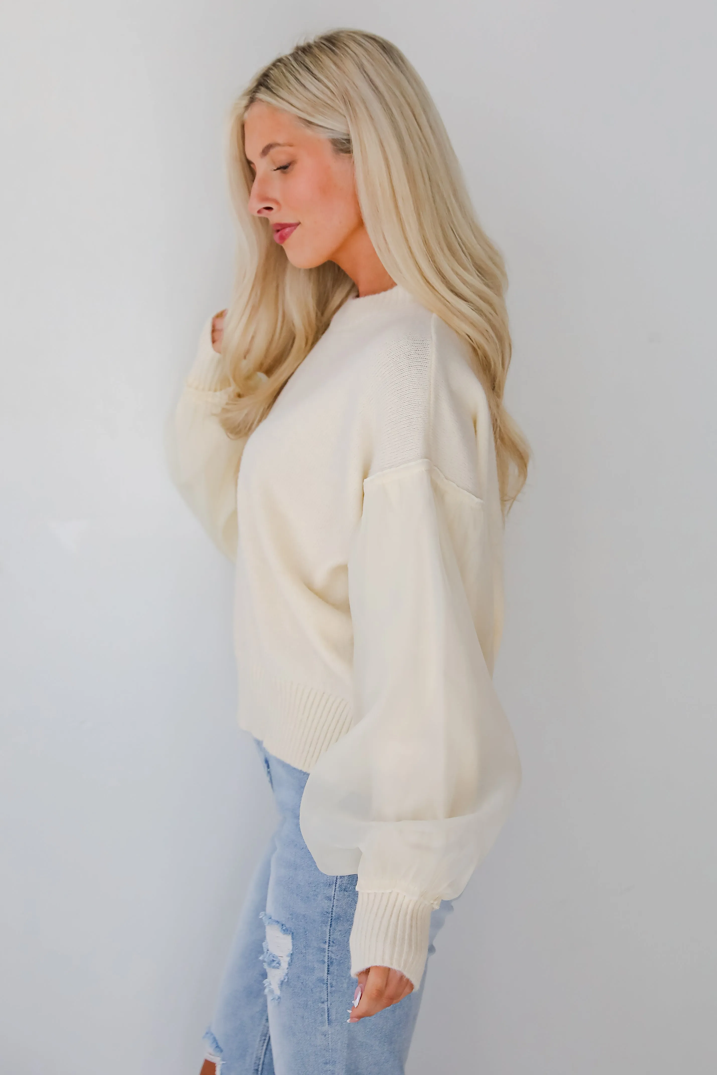 Elegant Perception Cream Sweater