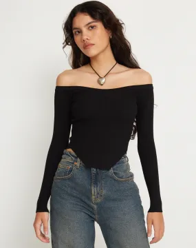 Elsie Bardot Top in Black