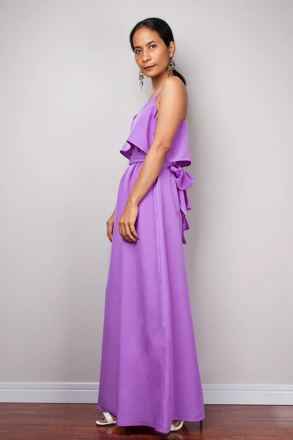 Evening dress, Halter Dress, Purple bridesmaid dress, Summer Dress