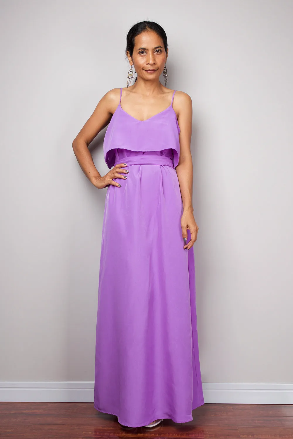 Evening dress, Halter Dress, Purple bridesmaid dress, Summer Dress