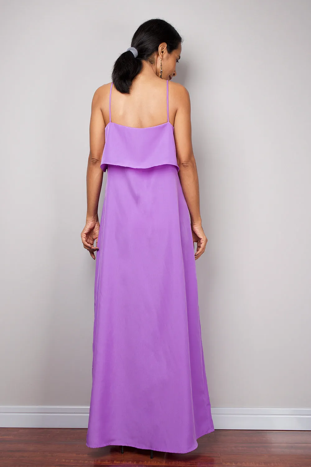 Evening dress, Halter Dress, Purple bridesmaid dress, Summer Dress