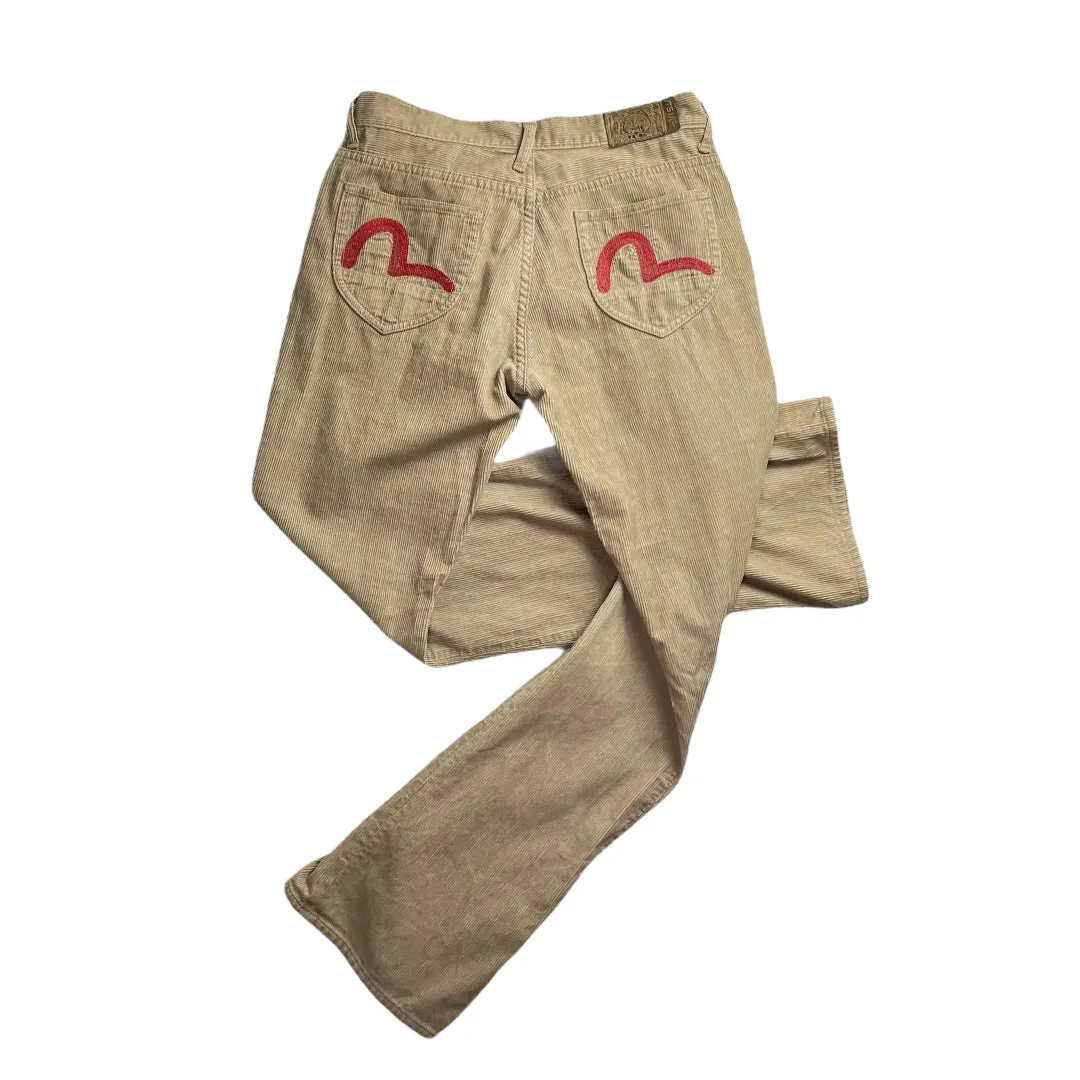 EVISU : CORDUROY FLARED PANTS