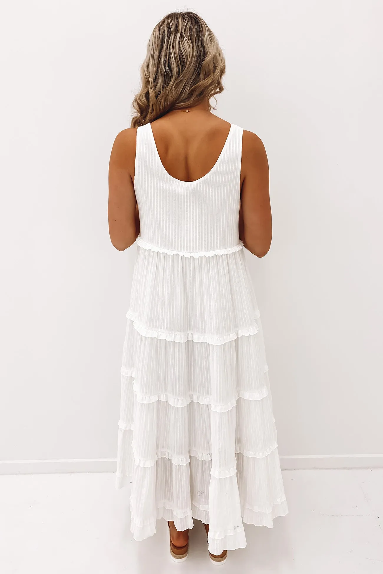 Flora Midi Dress White