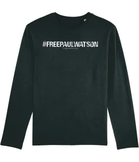 #FREEPAULWATSON Unisex Long Sleeve T-Shirt (White Ink)