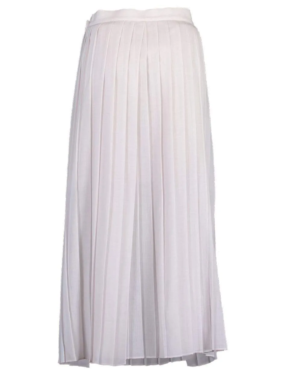 Gauze Pleated Slit Skirt