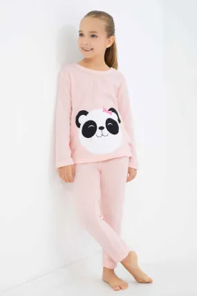 Girls Pink Panda Pajama Set (2 Piece)