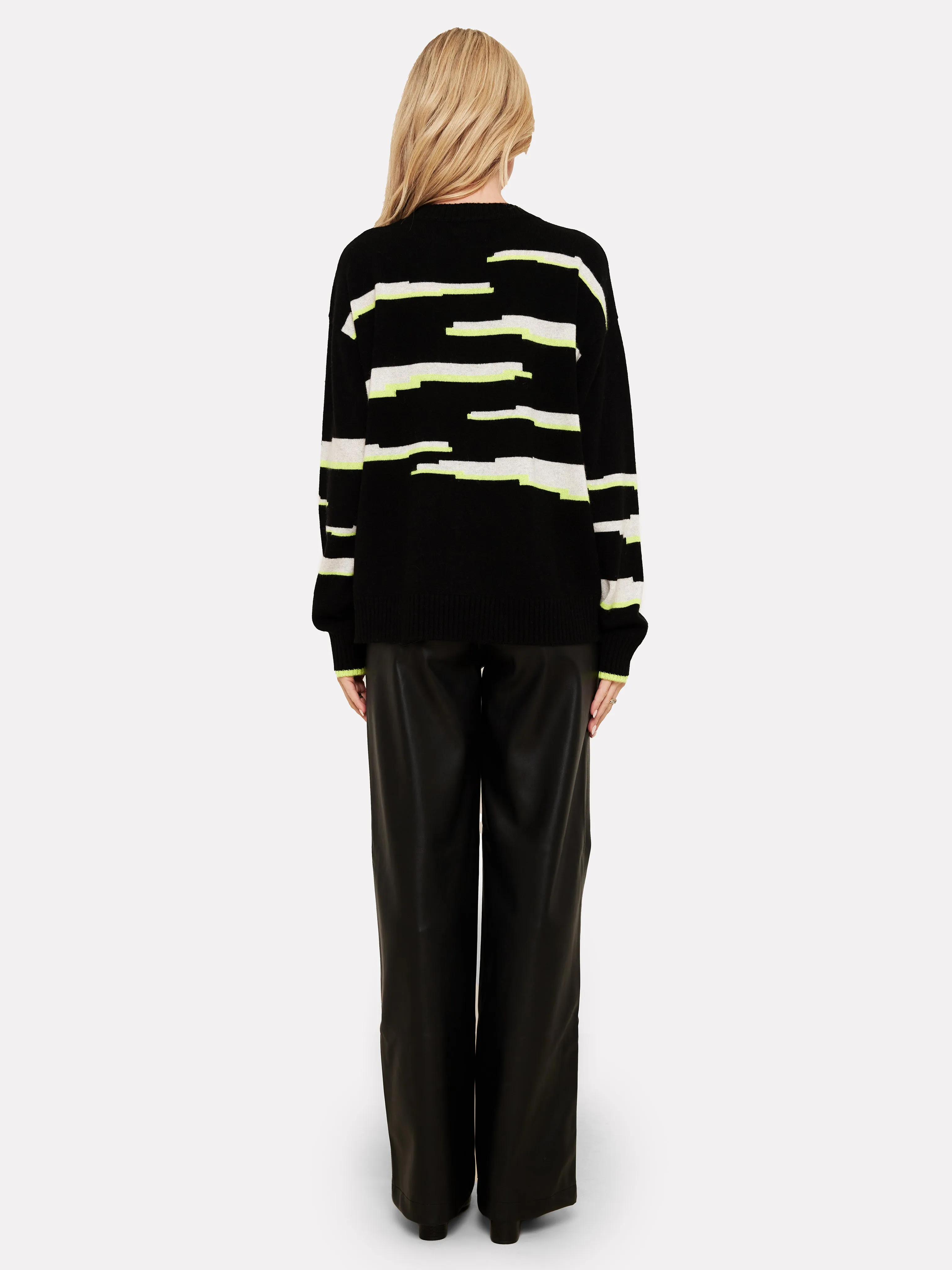 Glitch Zebra Cashmere Crew Neck