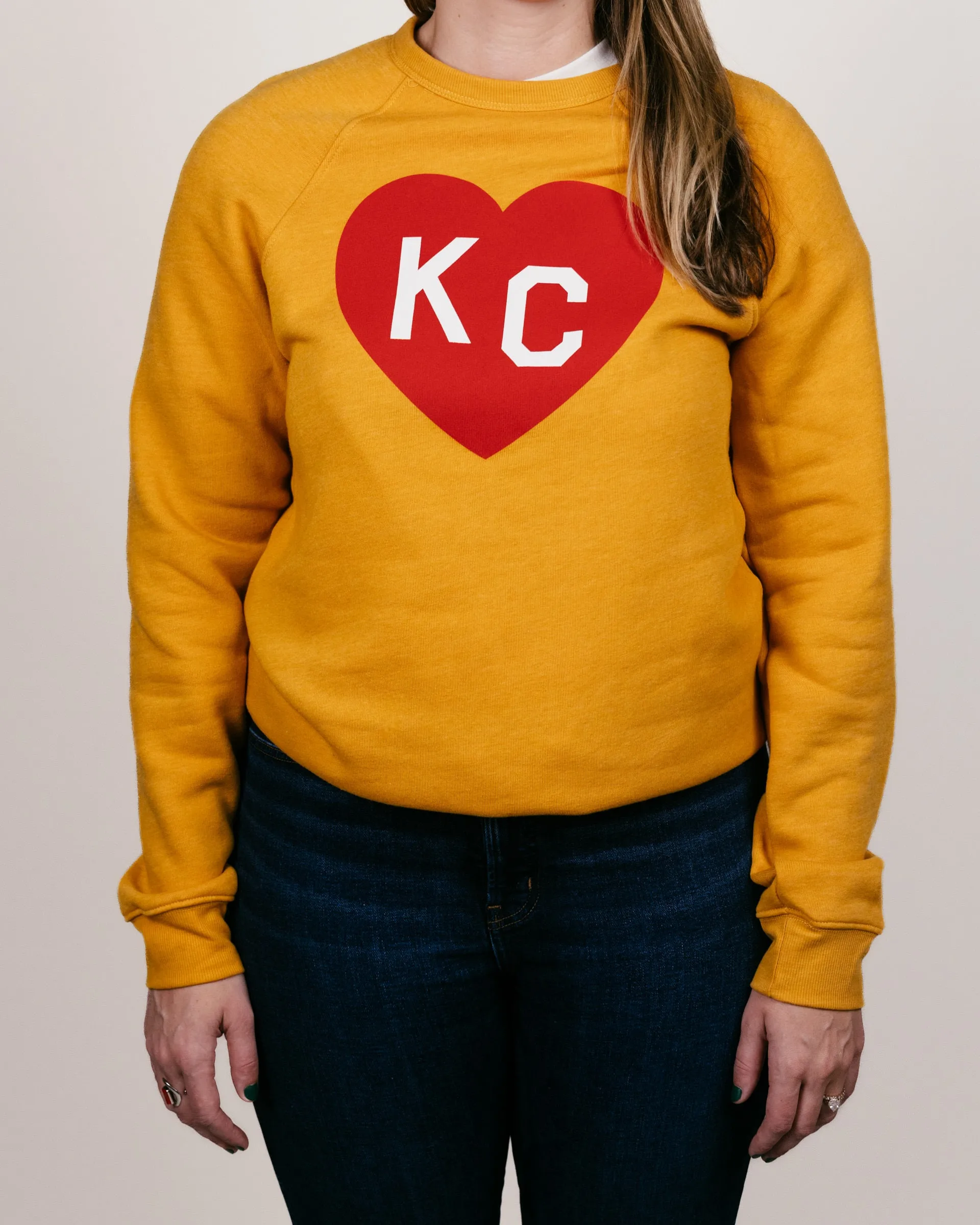 Gold & Red KC Heart Crewneck