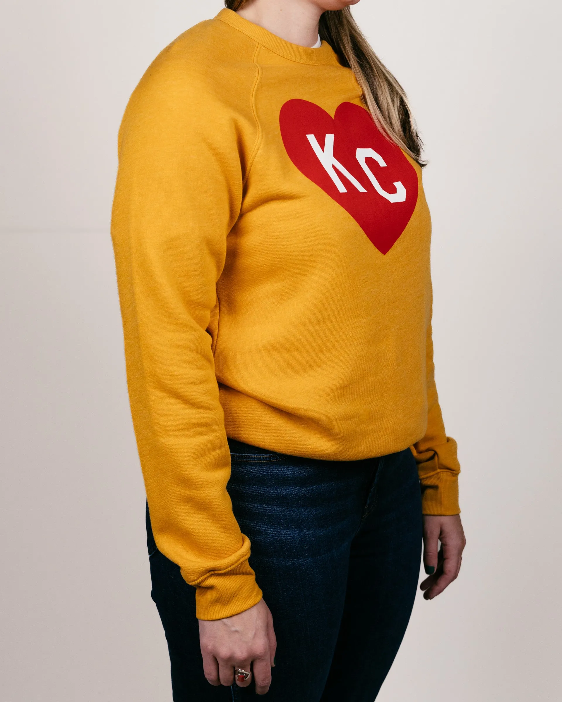 Gold & Red KC Heart Crewneck