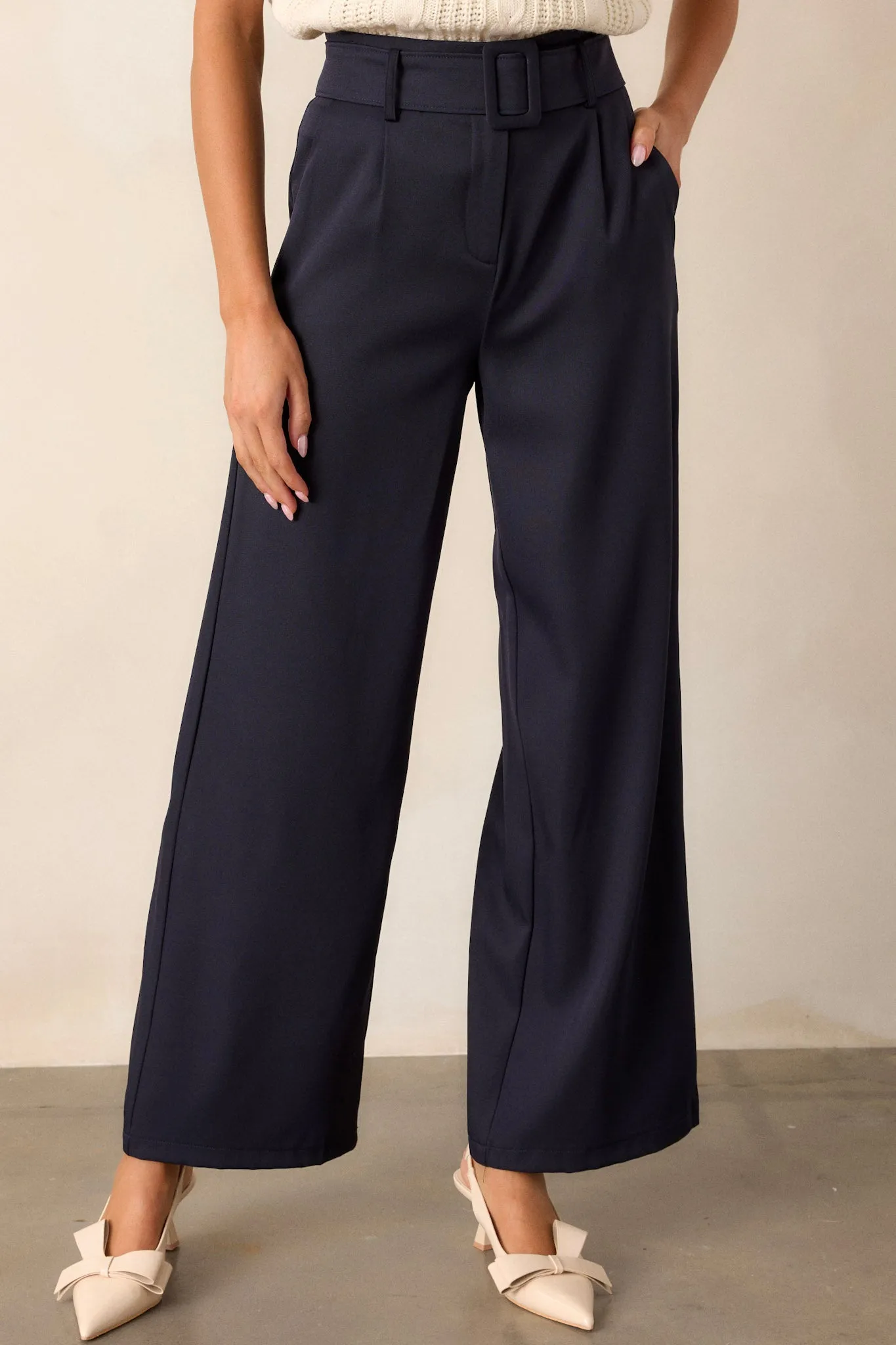 Gone Again Navy Belted Pants