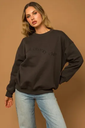 GOOD ENERGY CLUB LONG SLEEVE ROUND NECK FLEECE SWEATSHIRT