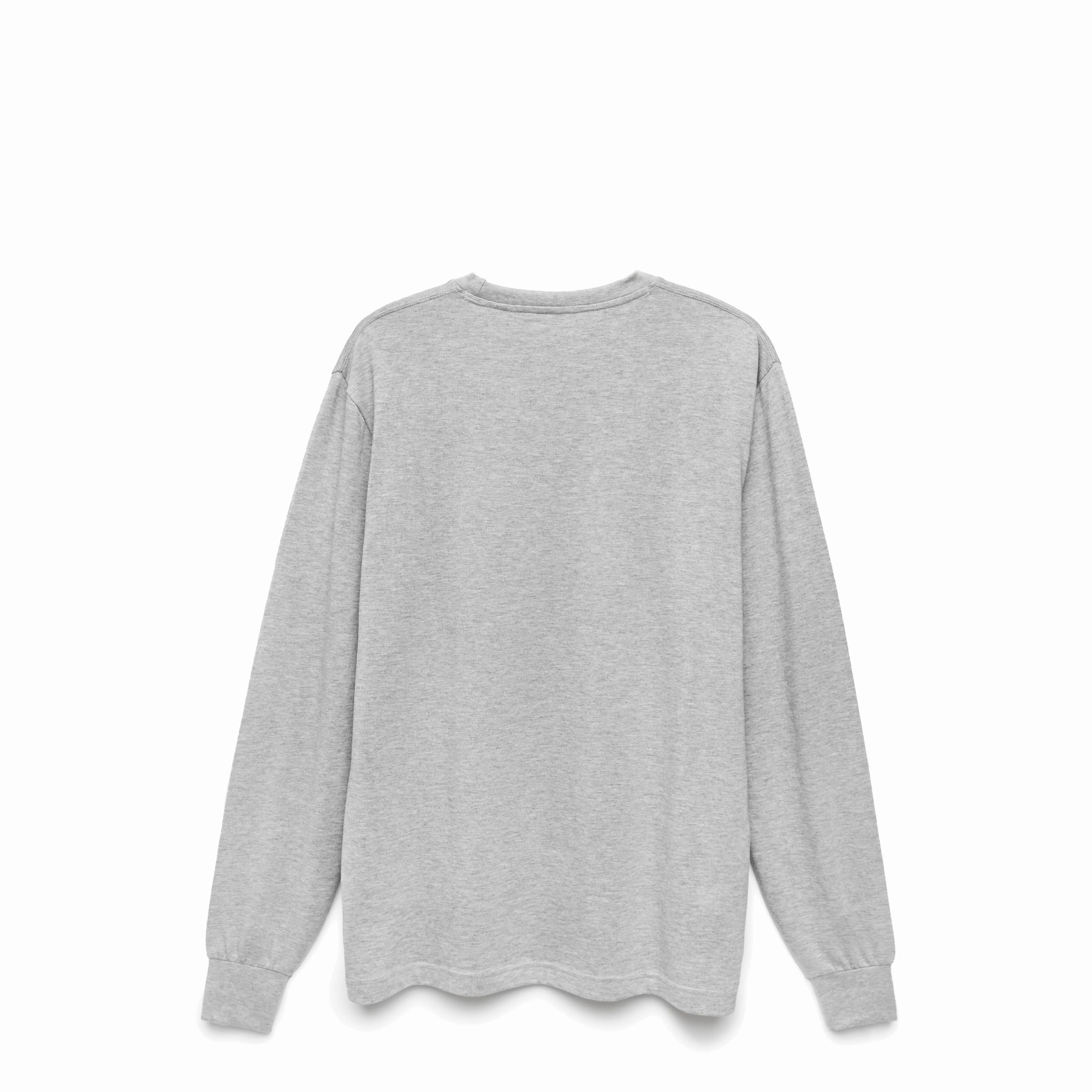 Heather Grey American Grown Supima® 100% Cotton 6oz Long Sleeve T-Shirt