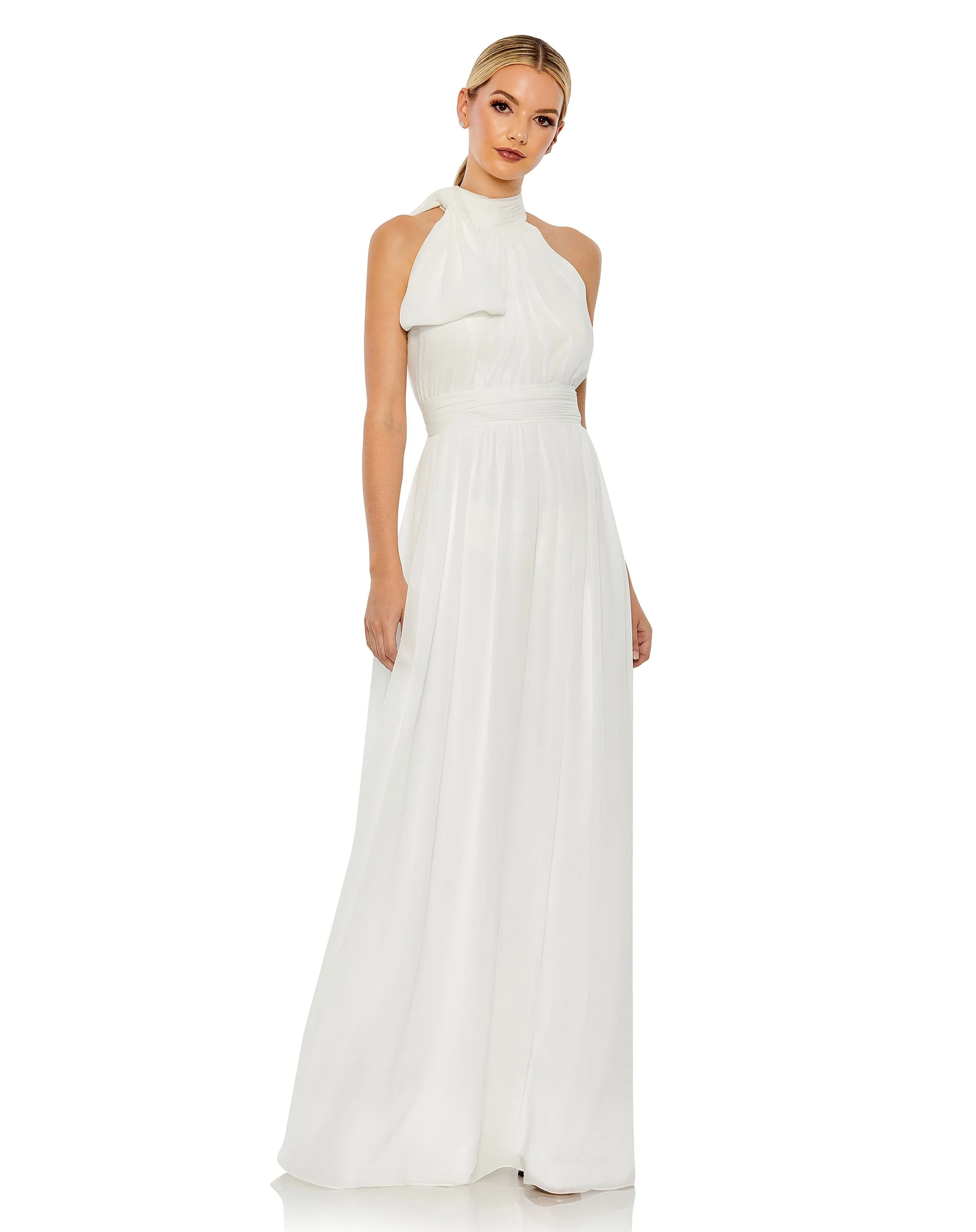 High Neck Chiffon Gown