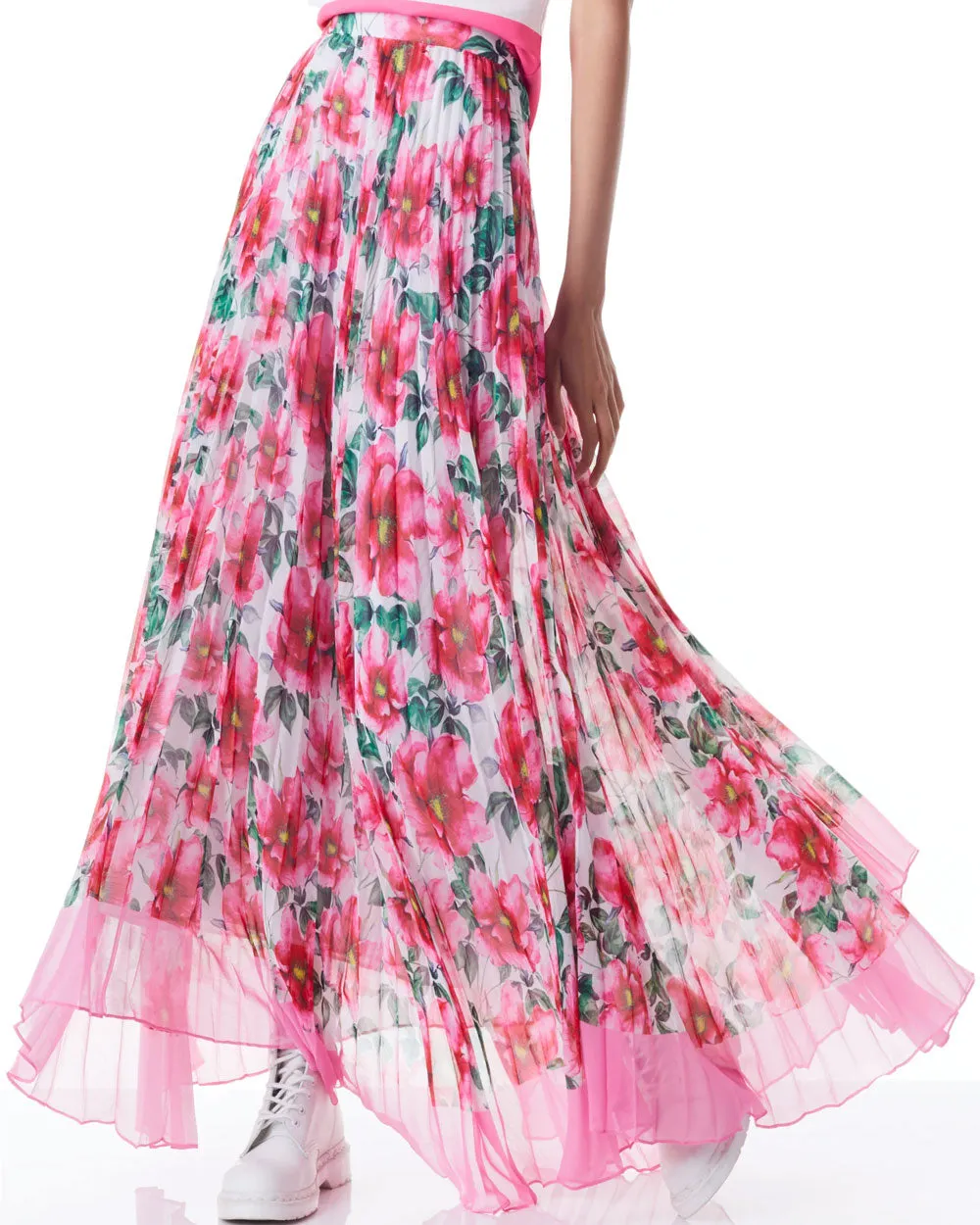 High Tea Floral Katz Pleated Maxi Skirt