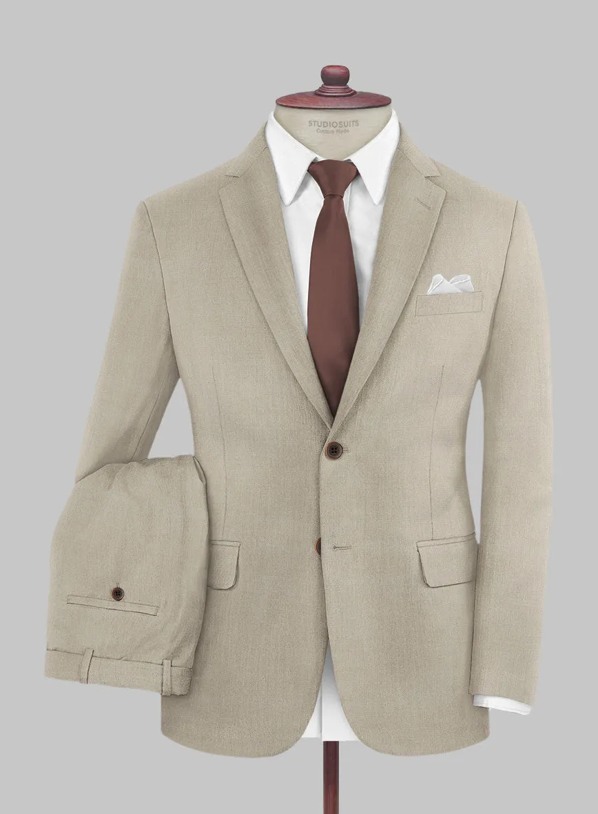 Huddersfield Stretch Muted Beige Wool Suit