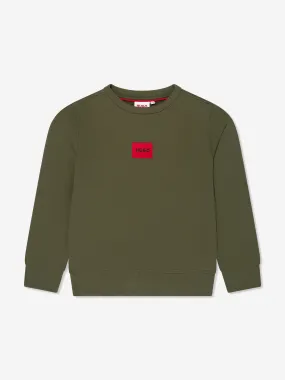 Hugo Boys Logo Sweatshirt in Green