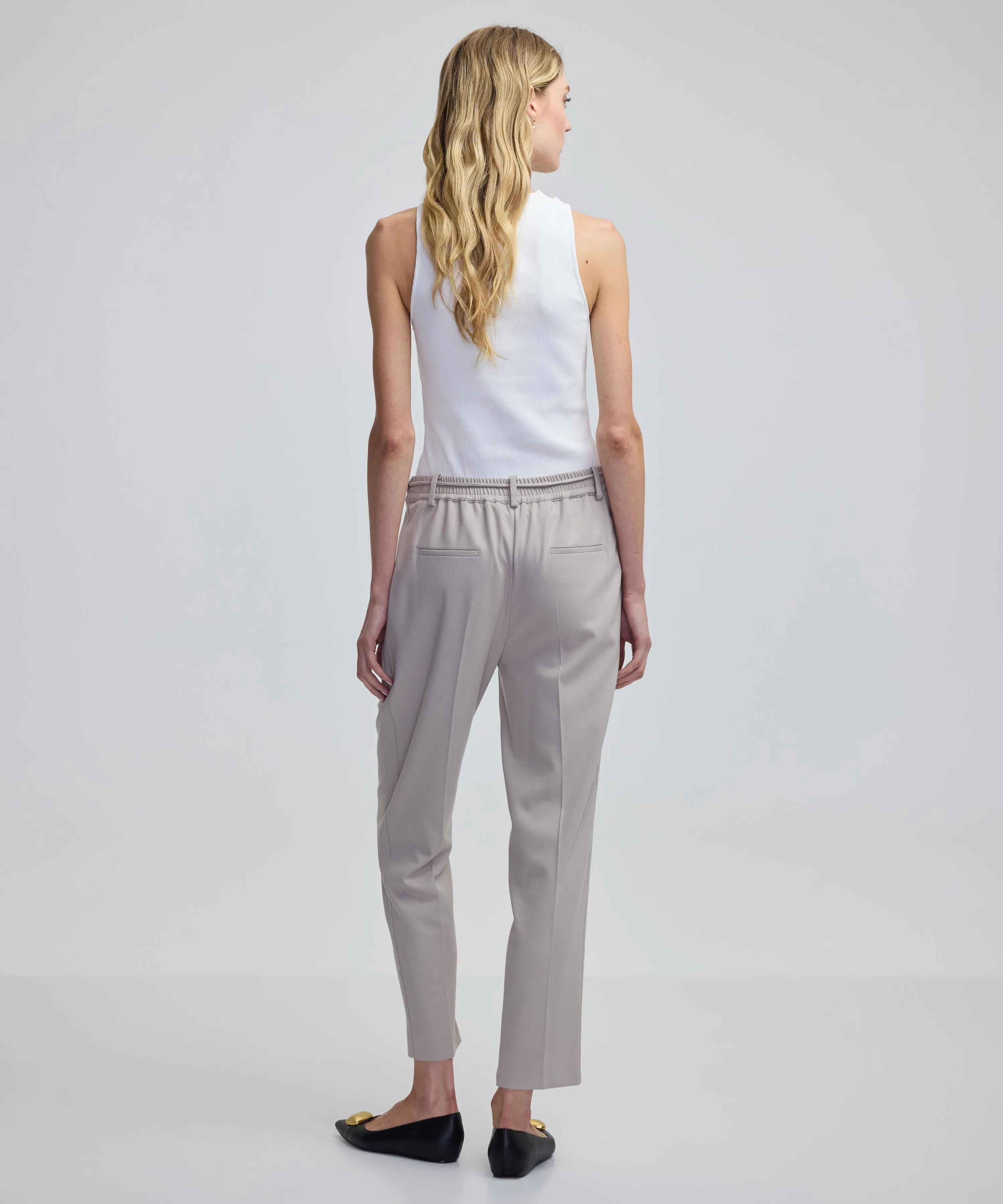 Ipekyol Thin Belted Drapey Fit Trousers Off White