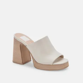 Ivory Lukas Leather Heel Sandal