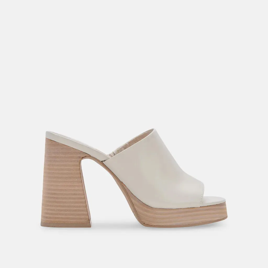 Ivory Lukas Leather Heel Sandal