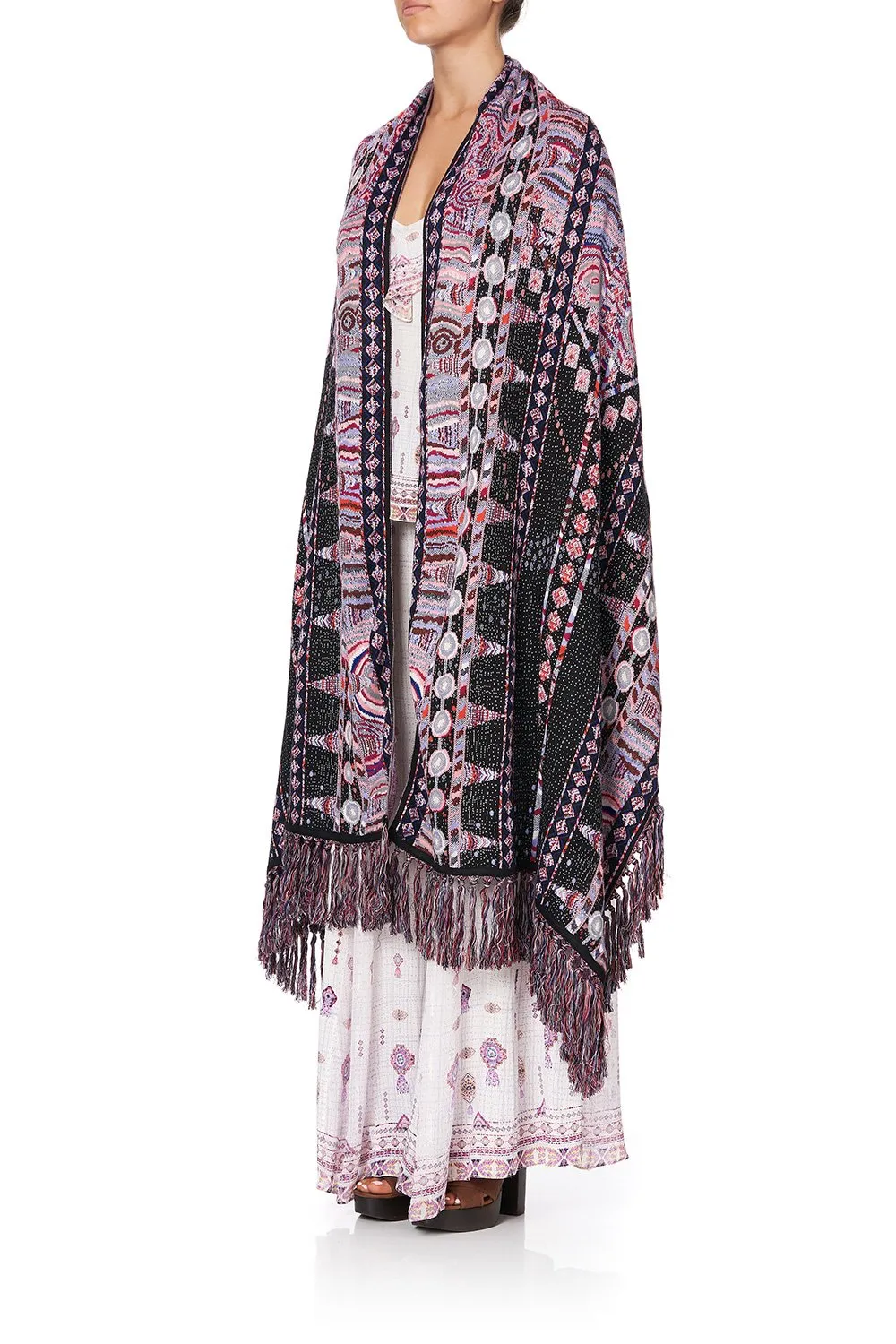 JACQUARD KNIT SHAWL MINA MINA