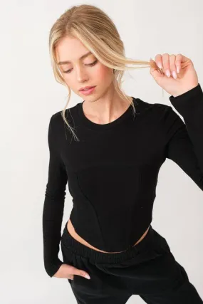 Jet Lag Corset Rib Knit Top