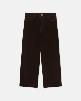 Jurian - Sale Wide-Leg Corduroy Pants - Dark Brown