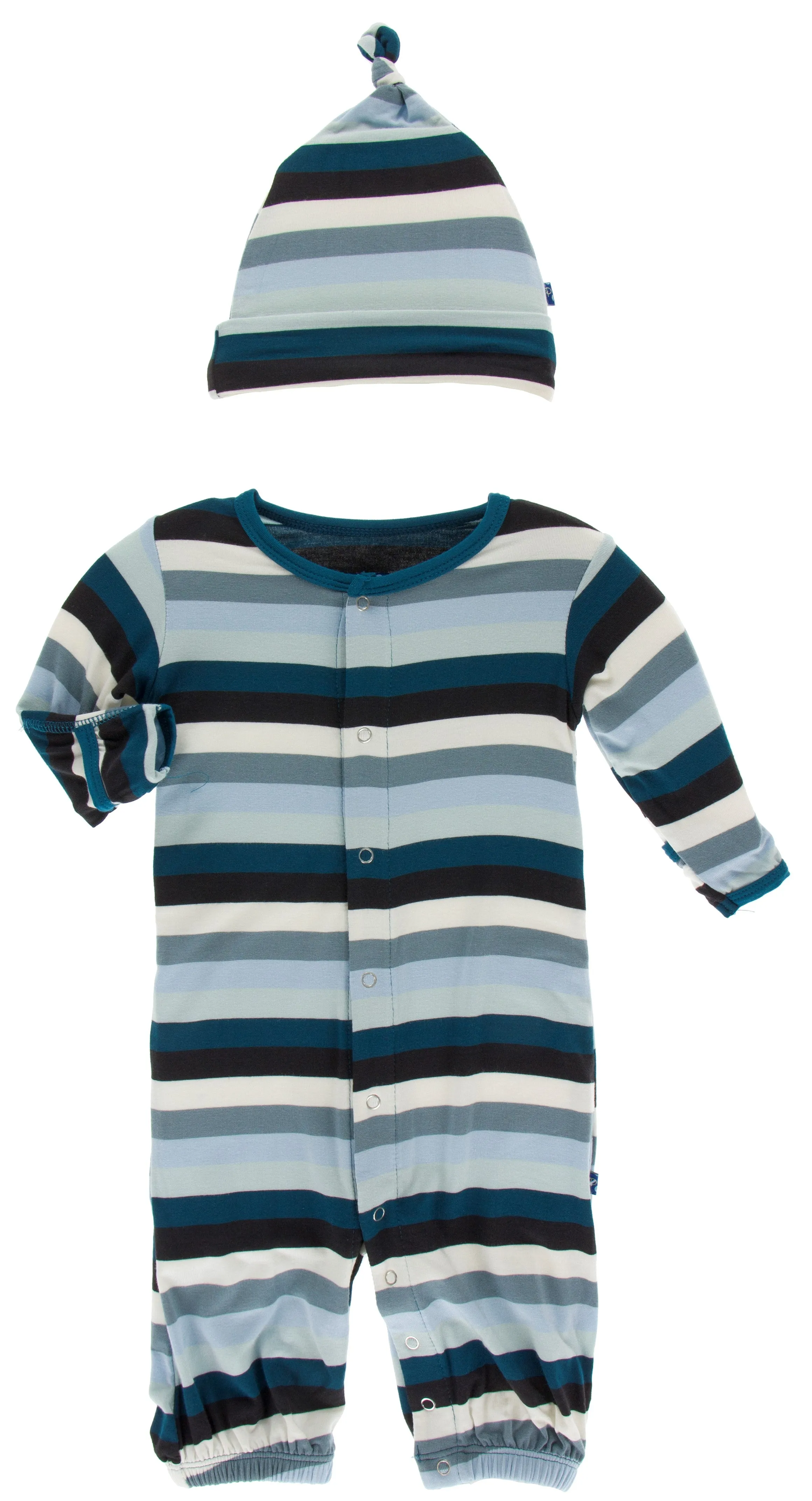 KicKee Pants Meteorology Stripe Converter Gown & Hat Set