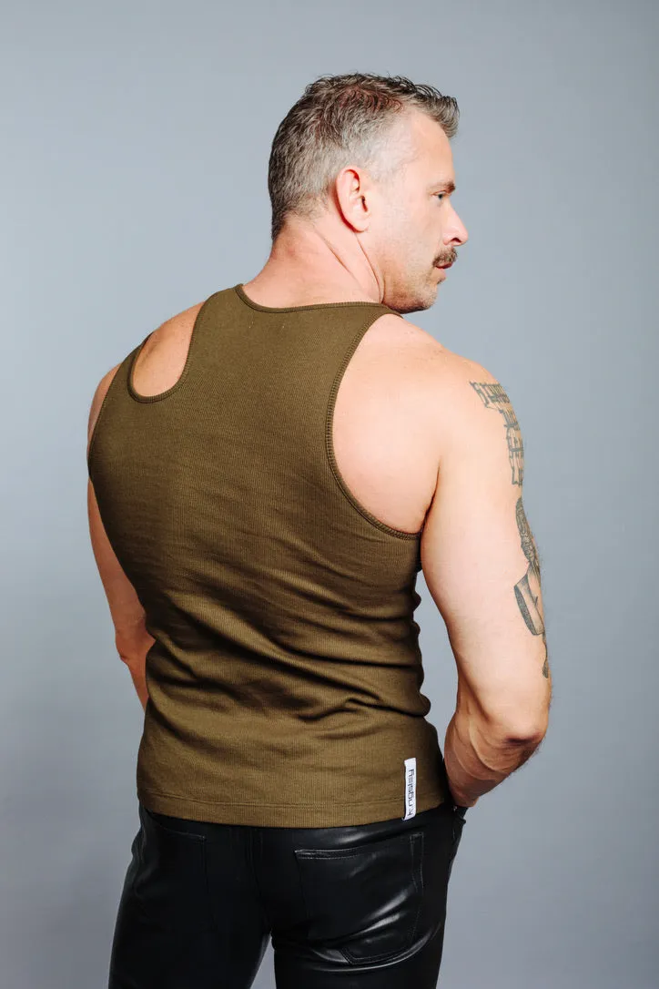 K.NGSLEY "ROMAIN" TANK TOP DARK OLIVE