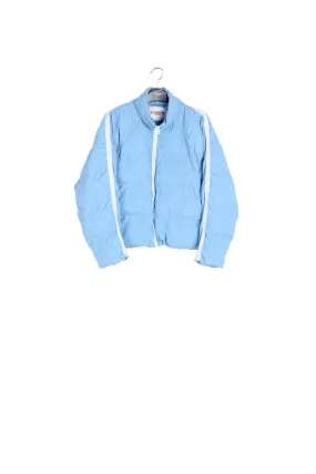 Light blue quilted down jacket