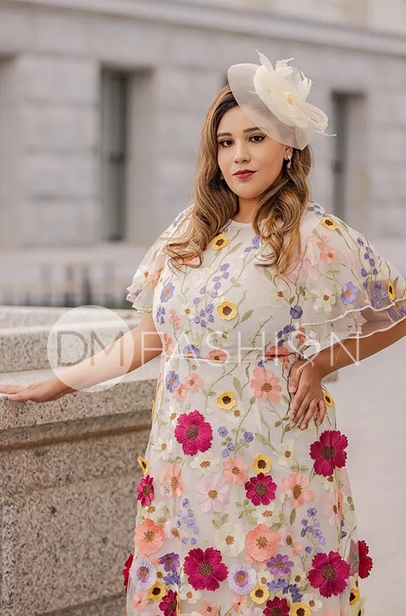 Lillian Duchess Ivory Floral Dress - DM Exclusive