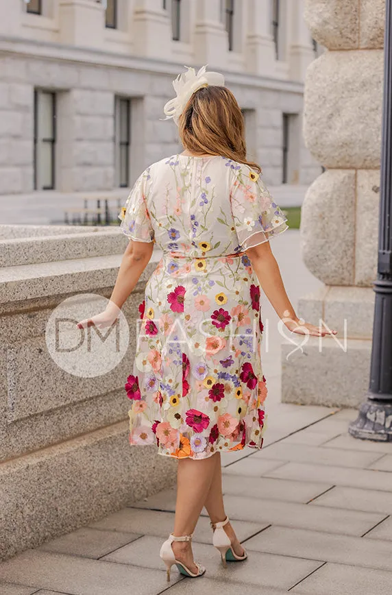 Lillian Duchess Ivory Floral Dress - DM Exclusive