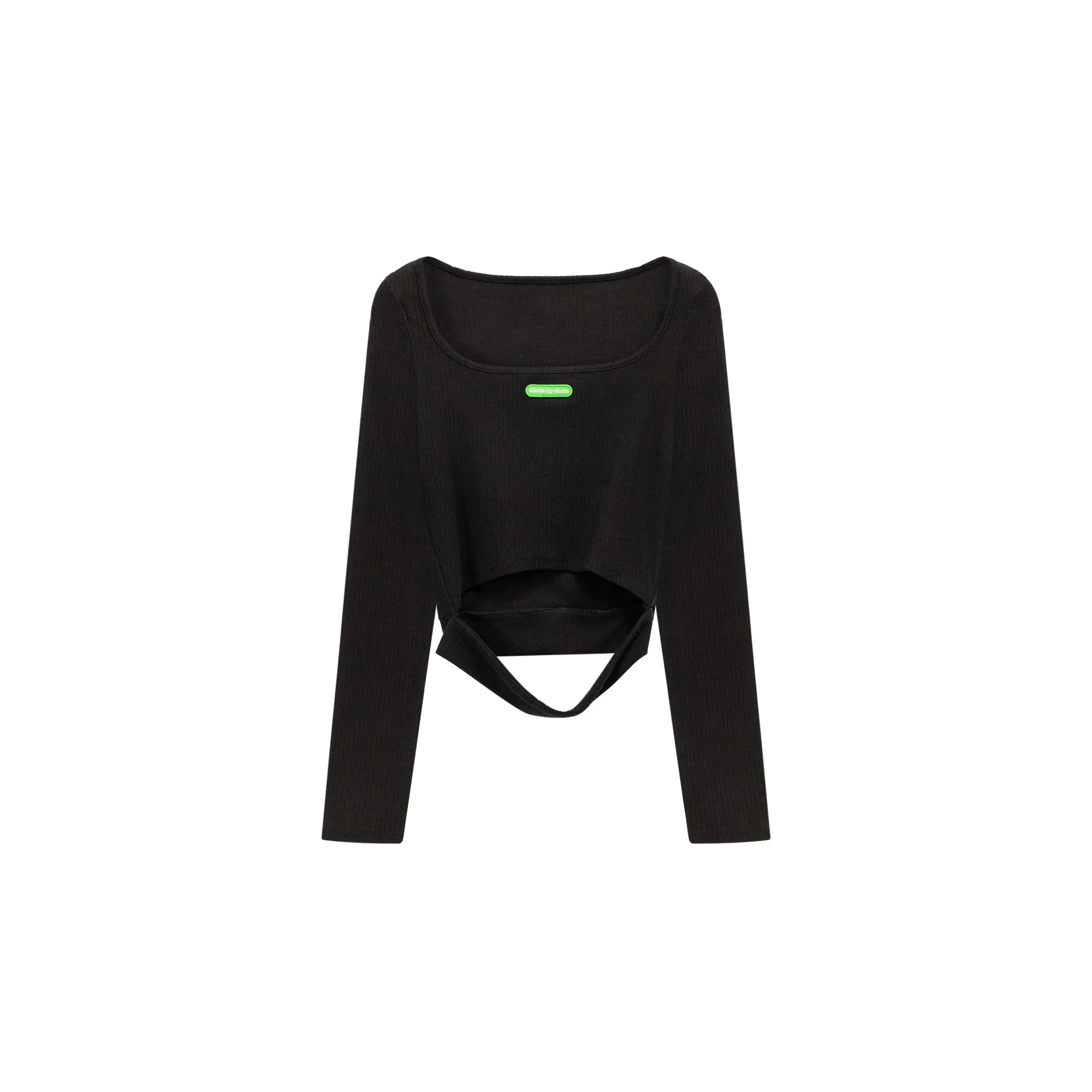 Logo Square Split Long Sleeve T-Shirt