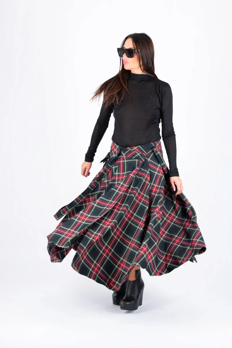 Long Plaid Skirt Zefira