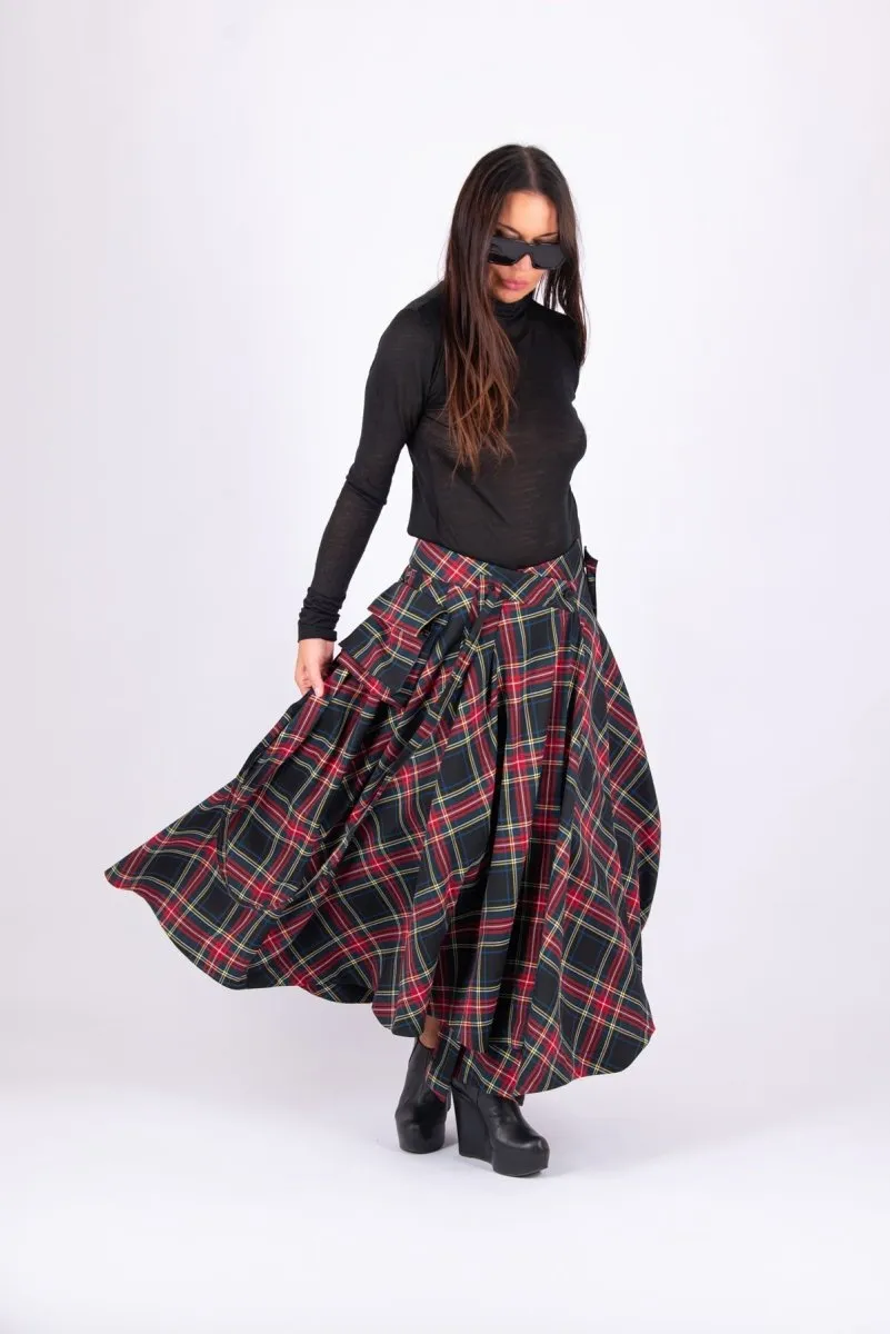 Long Plaid Skirt Zefira