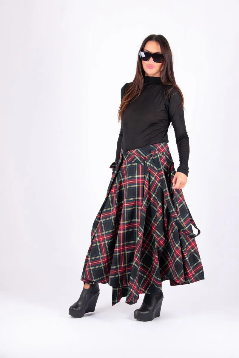 Long Plaid Skirt Zefira